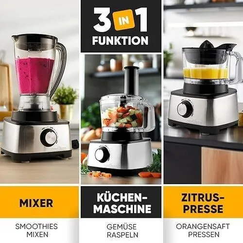 Robot Cuisine Multifonction 11 EN 1 - 1200W Proficook روبوت مطبخ متعدد الاستخدامات