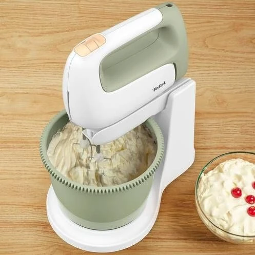 Batteur à main et avec Bol Tefal Cocoon 500W 2.5L - 5 Vitesses et Turbo - 2 fouets 2 crochets