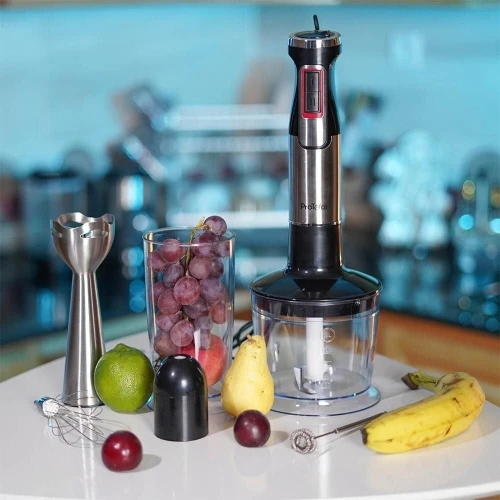Bras Mixeur Plongeant ProTefal 4en1 1200W Avec Hachoir Fouet Émulsionneur De Lait - خلاط 4 في 1