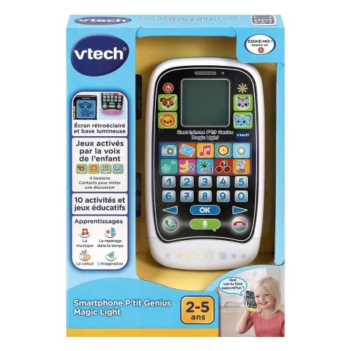 Smartphone VTech P'tit Genius Magic Light - Téléphone éducatif interactif Cadeau pour enfants