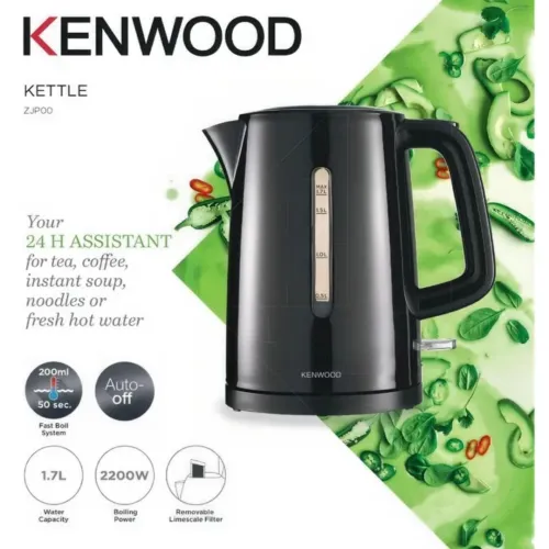 Bouilloire Électrique Kenwood Sans Fil 1.7L 2200W Systéme Chauffe Rapide Et Arrêt Automatique