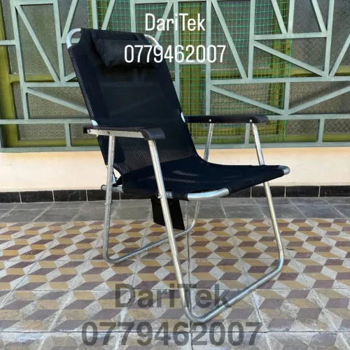 Chaise longue Pliante Glavanisé avec coussin et pochette Local pour plage et camping - كرسي بحر