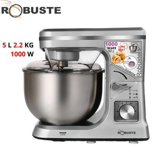 Robot Pétrin Robuste 1000 W 5 L 2.2 KG avec 6 Vitesses - عجانة كهربائية