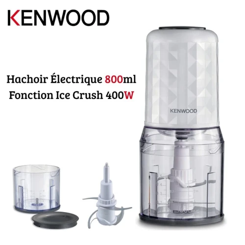 Hachoir Électrique Kenwood 800ml 400W 4 Lames avec 2 Vitesses et Fonction Ice Crush - مفرمة كهربائية
