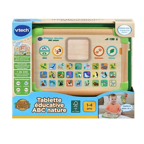 Tablette Éducative VTech ABC nature - Interactive et Sensorielle en Bois - Cadeau pour enfants