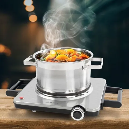 Plaque De Cuisson Clatronic Chauffante Électrique 1500W En Acier Inoxydable - EKP 3788 E