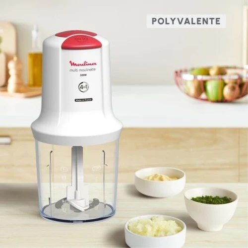 Hachoir Moulinex 4En1 500W Deux Vitesses 500ml 2 Lames en Inox - Multi Moulinette