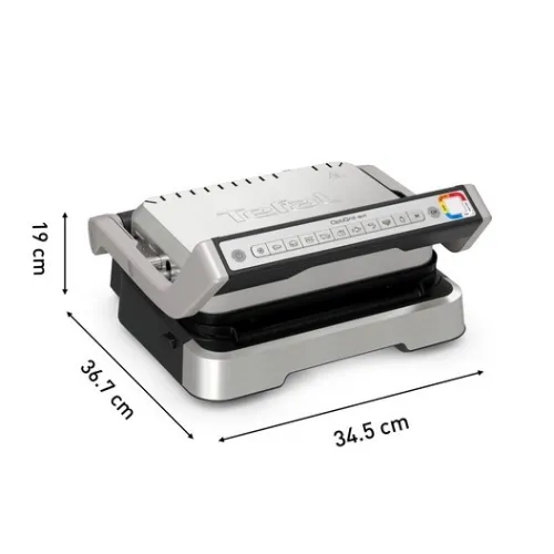 Panineuse Grill À Viande Électrique Tefal 2En1 - 2100W Ouverture 180 avec 09 Programmes et Système de Cuisson Automatique - OptiGrill GC772D10