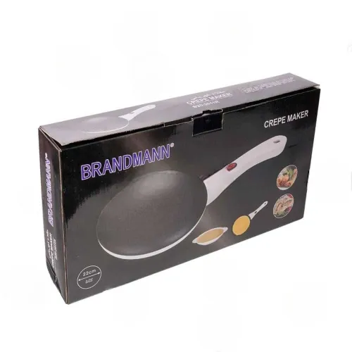 Crepière Électrique Antiadhésive De 22Cm Avec Assiette Et Fouet Brandmann