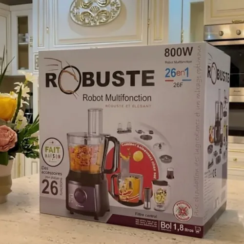 Robot Multifonction Robuste 8 Accessoires 26 Fonctions 800W 1.8L - روبوت مطبخ متعدد المهام