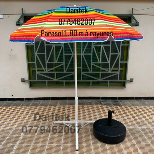 Parasol 1.80m à rayures de Plage Solide - مظلة بحر باراسول