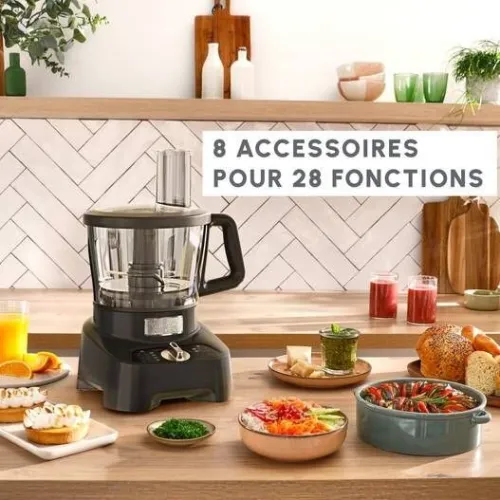 Robot Moulinex DoubleForce Multifonction 1000W 3L 28 Fonctions - Avec Blender 2L, Hachoir, Disques