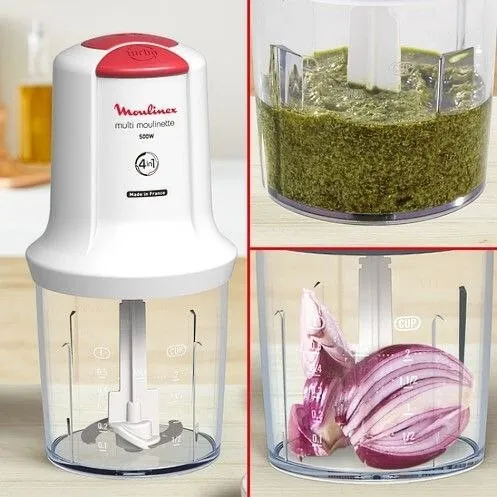 Hachoir Moulinex 4En1 500W Deux Vitesses 500ml 2 Lames en Inox - Multi Moulinette