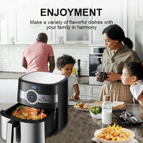 Friteuse Air Fryer Matrix sans huile 8L 1800W - 8 Programmes et Écran Tactile Inox - مقلاة هوائية