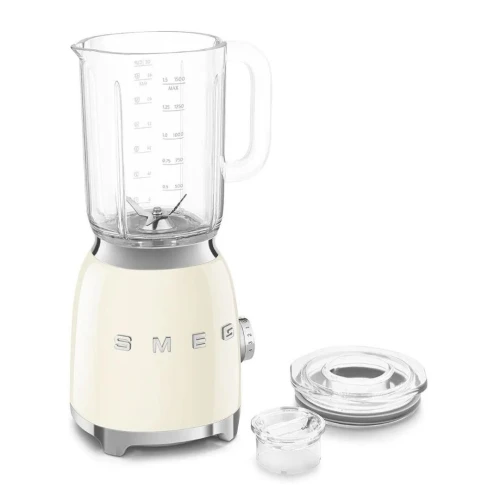 Blender Mixeur SMEG 1.5L 800W avec 4 Vitesses et 4 Fonctions - Esthétique Années 50 Créme