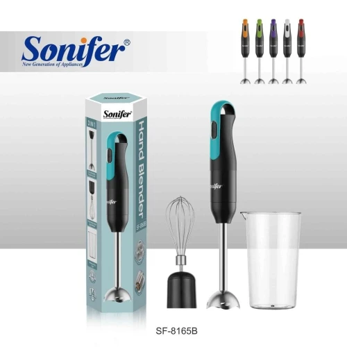 Bras Mixeur Plongeant Sonifer 3EN1 Inox 300W Avec Fouet Et Verre Doseur 700ml - خلاط يدوي