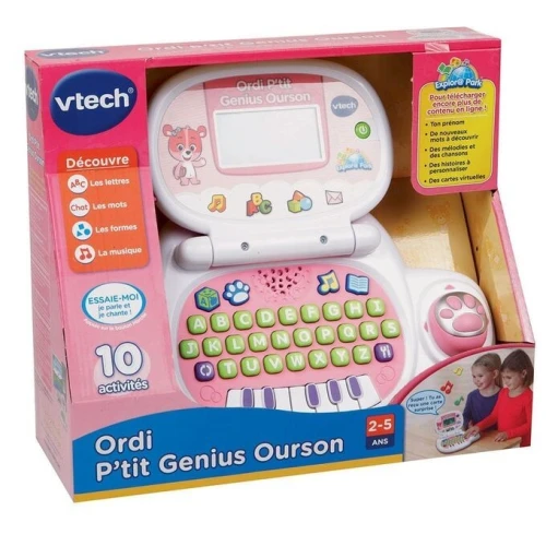  Ordi P'tit Genius Ourson VTech - Ordinateur éducatif - Jouet et cadeau pour enfants