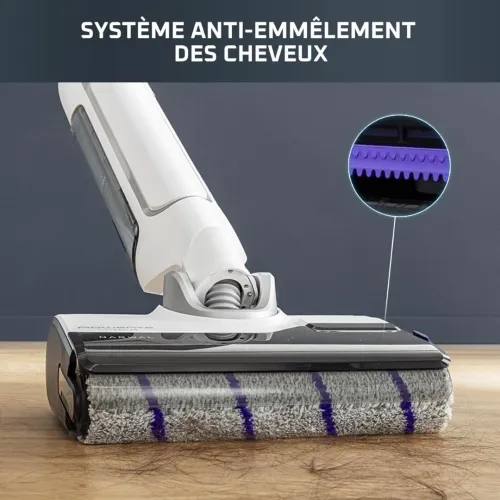Aspirateur Balai Laveur Rowenta Sans Fil - Sec Humide Auto-Nettoyage et séchage X-Clean10 - GZ7035WO