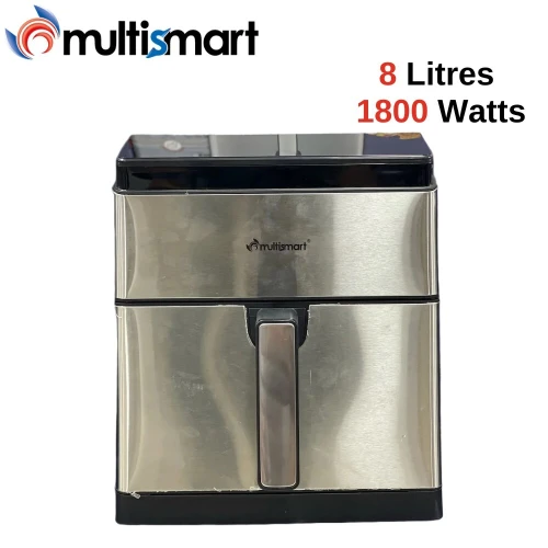 Friteuse sans huile Air Fryer Double Resistance 8L 1800W Façade En Inox Multismart - مقلاة هوائية