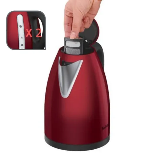 Bouilloire Électrique Tefal Sans Fil 1,7L 2400W avec Filtre anticalcaire Inox Rouge 