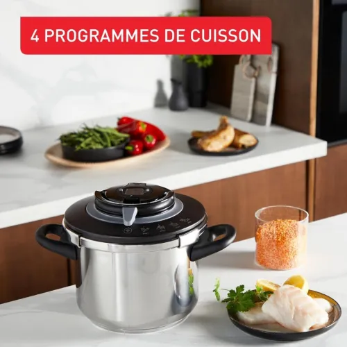 Cocotte Minute Autocuiseur SEB Clipso+ Chef 6L 4 Programmes De Cuisson - Induction - Made in France