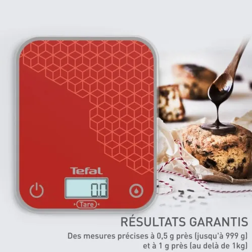 Balance de Cuisine Électronique En Verre Tefal Optiss 5kg avec Fonction Tare - ميزان مطبخ