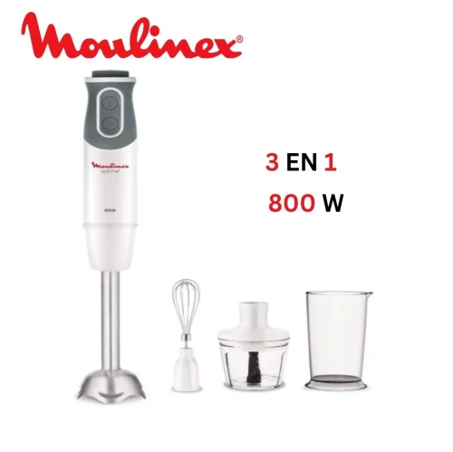 Bras Mixeur Plongeant 3en1 Moulinex optichef 800W 10 Vitesses avec 3 Accessoires - خلاط يدوي 3 في 1