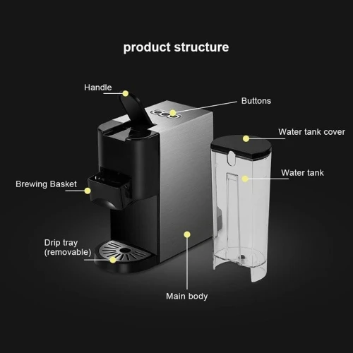 Machine À Café Cafétiere Matrix 3En1 Multi capsules et Poudre 20 Bar 1450 W en Inox - ماكينة قهوة