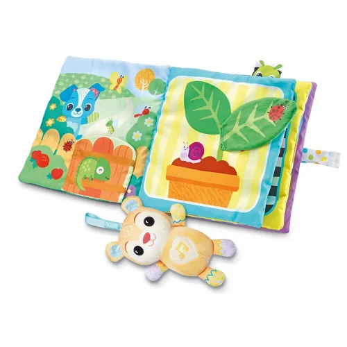 VTech Grand Livre Toudoux des Découvertes - Livre sensoriel En tissu avec Peluche interactive