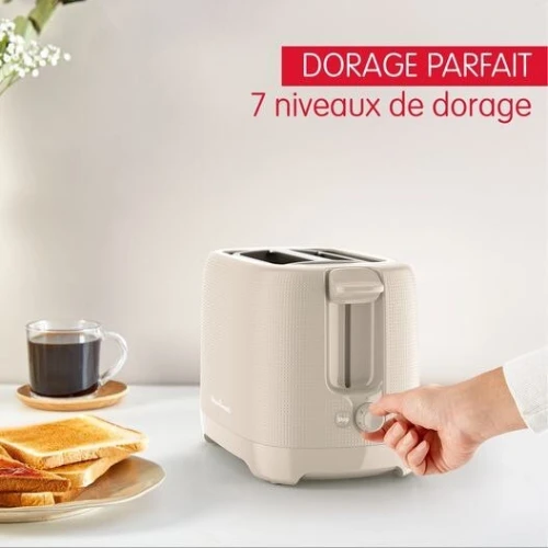 Grille Pain Moulinex Morning 2 Fentes 850W avec 7 Niveaux de Dorage -