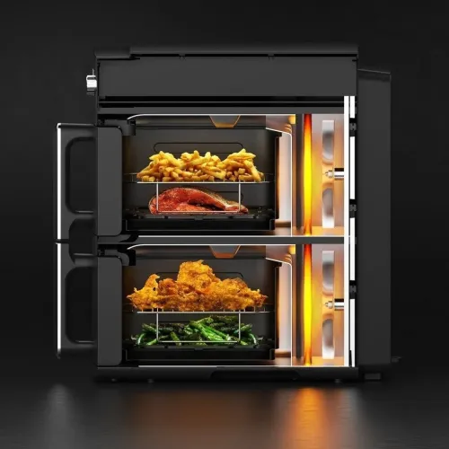 Friteuse Air fryer Multismart Double Bac 10L 2400W Multifonctions Écran Digital LED - مقلاة هوائية