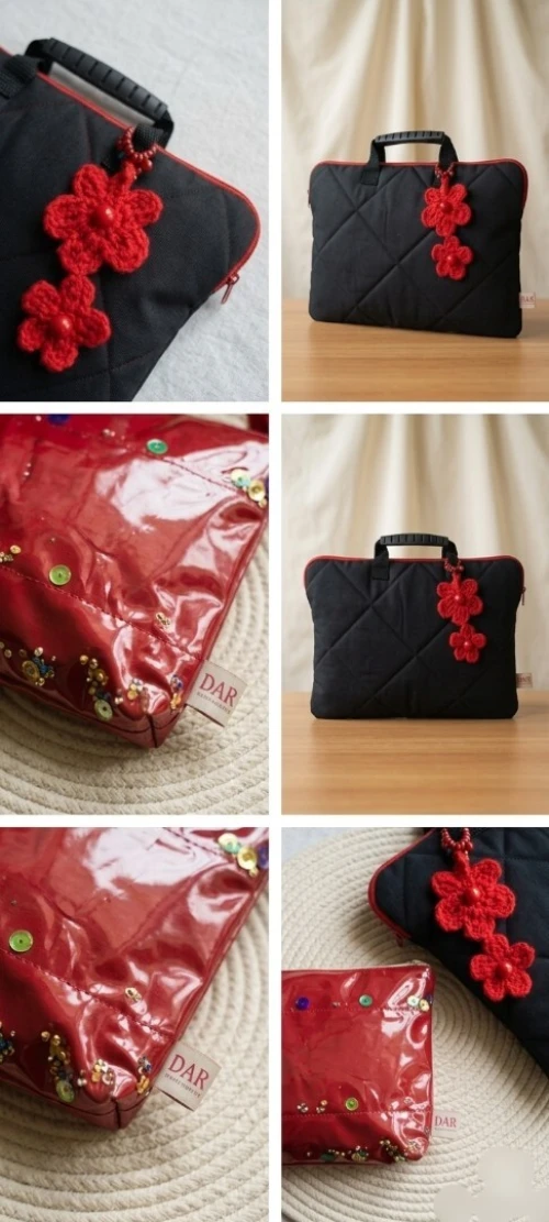 Sac ordinateur handmade + trousse multi-usage