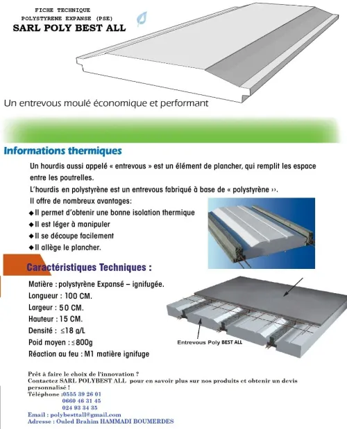 HOURDIS EN POLYSTYRENE