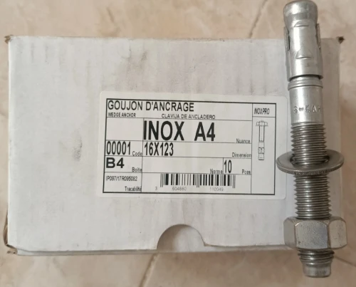 Goujon d'ancrage (cheville) INOX A4, 16x123 mm