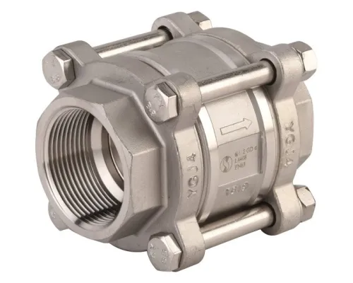 Clapet anti-retour 3 pièces inox à disque femelle BSP ACS DN40 et DN100