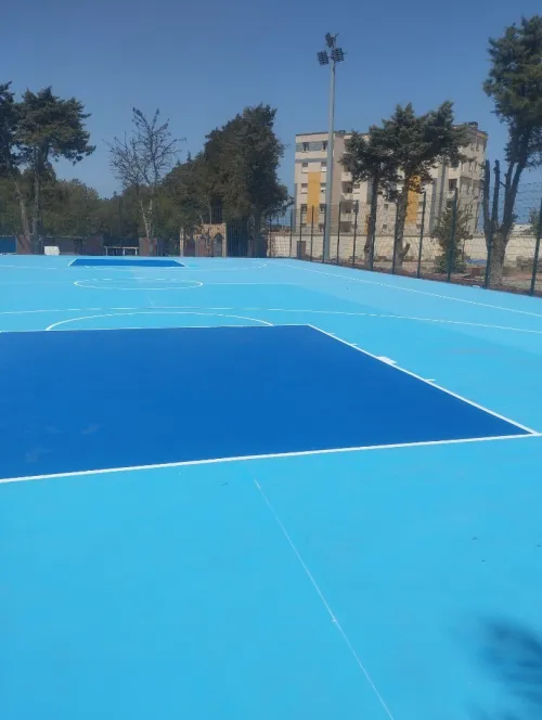 Revêtement terrain de sport et salle en sols sportifs gomme synthétique acrylique epdm tapis 