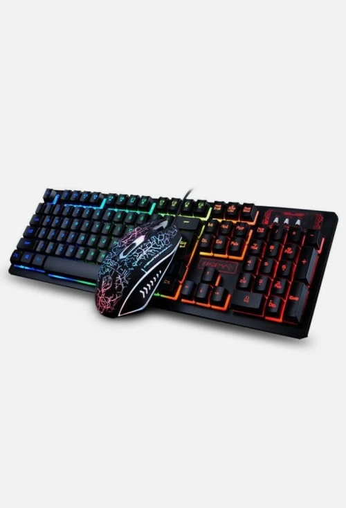 K13 RGB LED Rétroéclairé USB Clavier Gaming & Optique 2400 Dpi Souris Ensemble