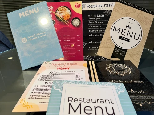 Menu en pvc sur mesure 