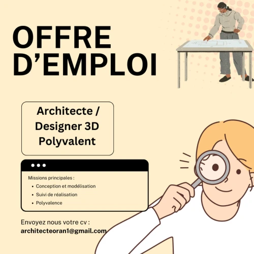 recrutement architecte designer 3D polyvalent