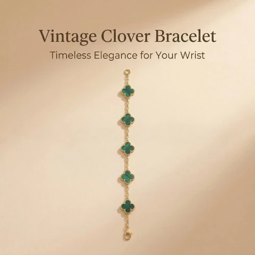 Green Four-Leaf Clover Bracelet
