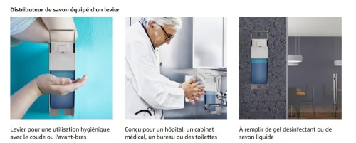 Distributeur de savon  à  à coude 1L
