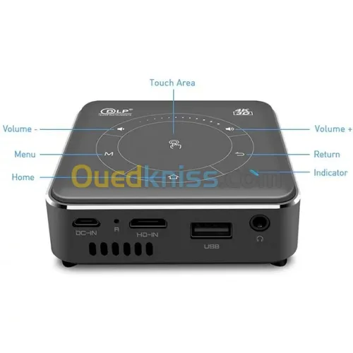 Video Projecteur 4K Android 9.0 2GB 16GB Mini LED Portable 2.4G 5G WiFi avec batterie