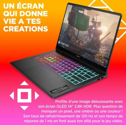 (vendu) HP OMEN 14-FB0131NF ULTRA 9-185H 32Go DDR5 1TB SSD RTX 4060 8Go 14" 2.8K OLED WIN 11