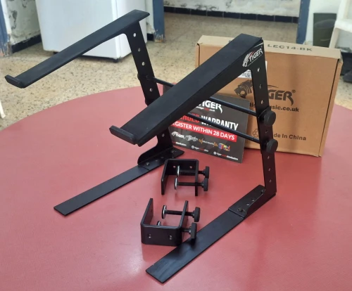 Support de table réglable pour ordinateur portable DJ avec pinces de bureau de marque "TIGER"