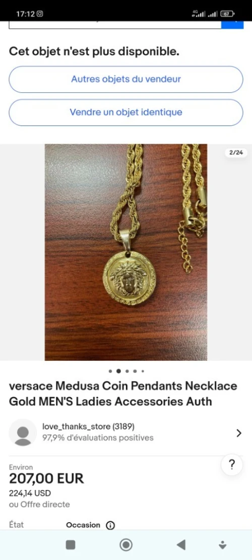 Parure Versace plaqué or 