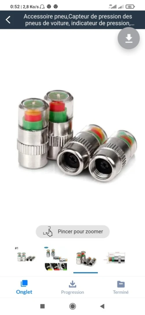 Valve testeur de pression de pneus