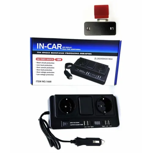 Onduleur de Voiture Intelligent avec Sorties USB Type C 150 W مقبس طاقة للسيارات