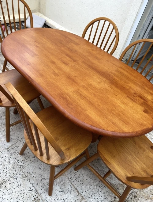 Table avec 6 chaises bois hêtre