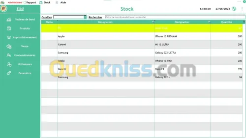 Logiciel de gestion de stock commercial 
