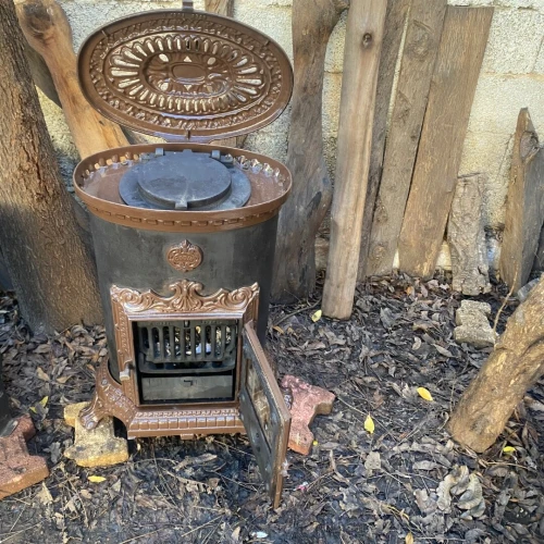 ancien poele a bois marque godin france en font